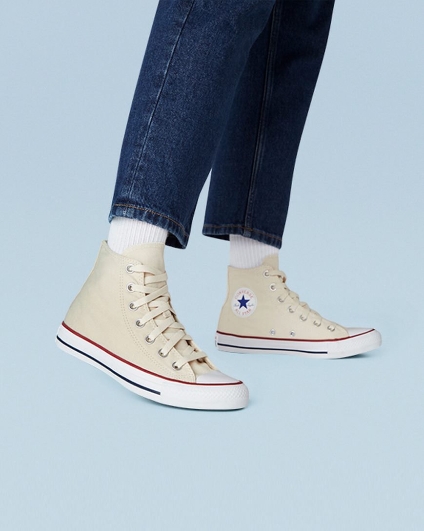 Women's Converse Chuck Taylor All Star Classic High Top Shoes Beige White | AU E1869U
